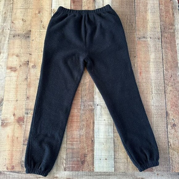 Good American Black Sherpa Fleece Sweatshirt & Joggers Set Size 1 - Picture 10 of 12